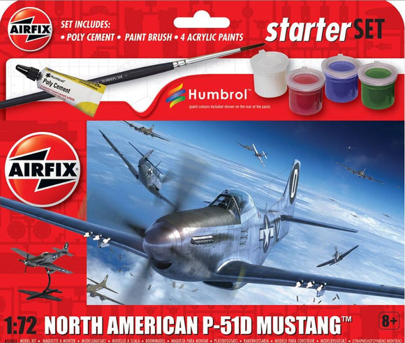 1/72 Starter Set: North American P-51D Mustang A55013