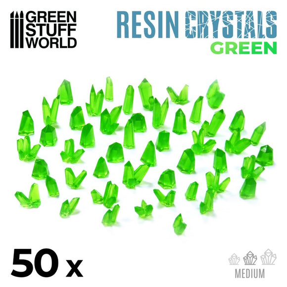 Medium Green Crystals Resin Set